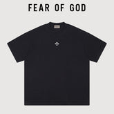 Essentials Small Chest Cross Embroidery Heavy‑Weight Cotton Crew Neck Tee 4 Colors