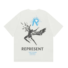 Represent Icarus Winged Angel Dual‑Side Print Boxy Fit Short‑Sleeve Top Men Women Vintage Street T‑Shirt