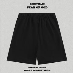 Essentials Side Logo Print Elastic Waist Drawstring Cotton Casual Sweat Shorts