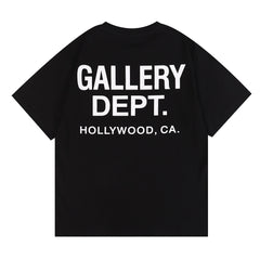Gallery Dept Front Back Printed Classic Logo Casual Cotton T-Shirt