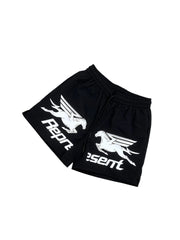 Represent Buster Pegasus Winged Horse Print Mesh Breathable Athletic Shorts Loose High Street Summer Casual Drawstring Sport Shorts for Men