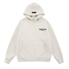Essentials Minimal Chest Logo Print Oversized Pullover Hoodie
