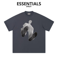 Essentials Silhouette Man Print Boxy Fit Heavy Cotton Streetwear Short Sleeve Tee