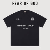 Essentials 1977 Shield Badge Multi‑Print Boxy Fit Heavy Cotton Streetwear Tee