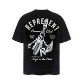 Represent Keys To The Club Dual‑Side Print Boxy Fit Short Sleeve Top Men Women Vintage Street T‑Shirt