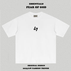 Essentials L7 Chest Graphic Boxy Fit Tee Back Neck Woven Label Streetwear T‑Shirt