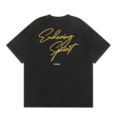 Represent Enduring Spirit Retro Angel Lady Graphic Double Sided Vintage Washed Black Oversized Heavy Cotton Crew Neck T-Shirt Unisex Streetwear Tee