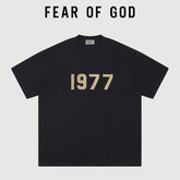 Essentials 1977 Logo Heavyweight Cotton T‑Shirt Loose Boxy Fit Men Casual Tee