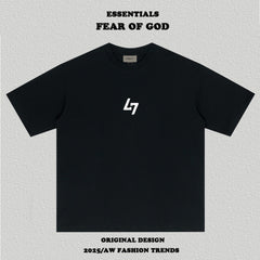 Essentials L7 Chest Graphic Boxy Fit Tee Back Neck Woven Label Streetwear T‑Shirt