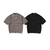 Represent Open Knit Mesh Short Sleeve Polo Shirt 2 Colors Loose Summer Casual Knit Tee
