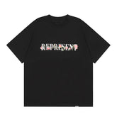 Represent Rose Flower Letter Front Back Graphic Heavy Cotton Crew Neck Short Sleeve Casual Street Top