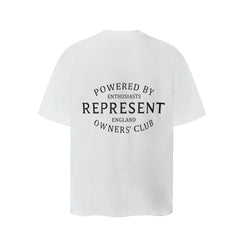 Represent Powered By Enthusiasts Chest & Back Letter Graphic Boxy Fit Loose Short‑Sleeve Top Men Women Casual Street T‑Shirt