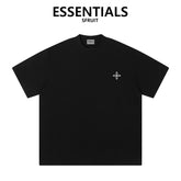 Essentials Front Small Logo Back Big Print Loose Fit Short Sleeve Street Tee For Men