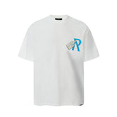 Represent Luggage Tag Graphic Double‑Sided Print Oversized Heavy Cotton Crew Neck T‑Shirt Unisex Streetwear Tee Black & Off‑White Two Colors