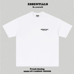 Essentials Front Small Logo Back Eyes Art Print Heavyweight Cotton Boxy Streetwear Tee