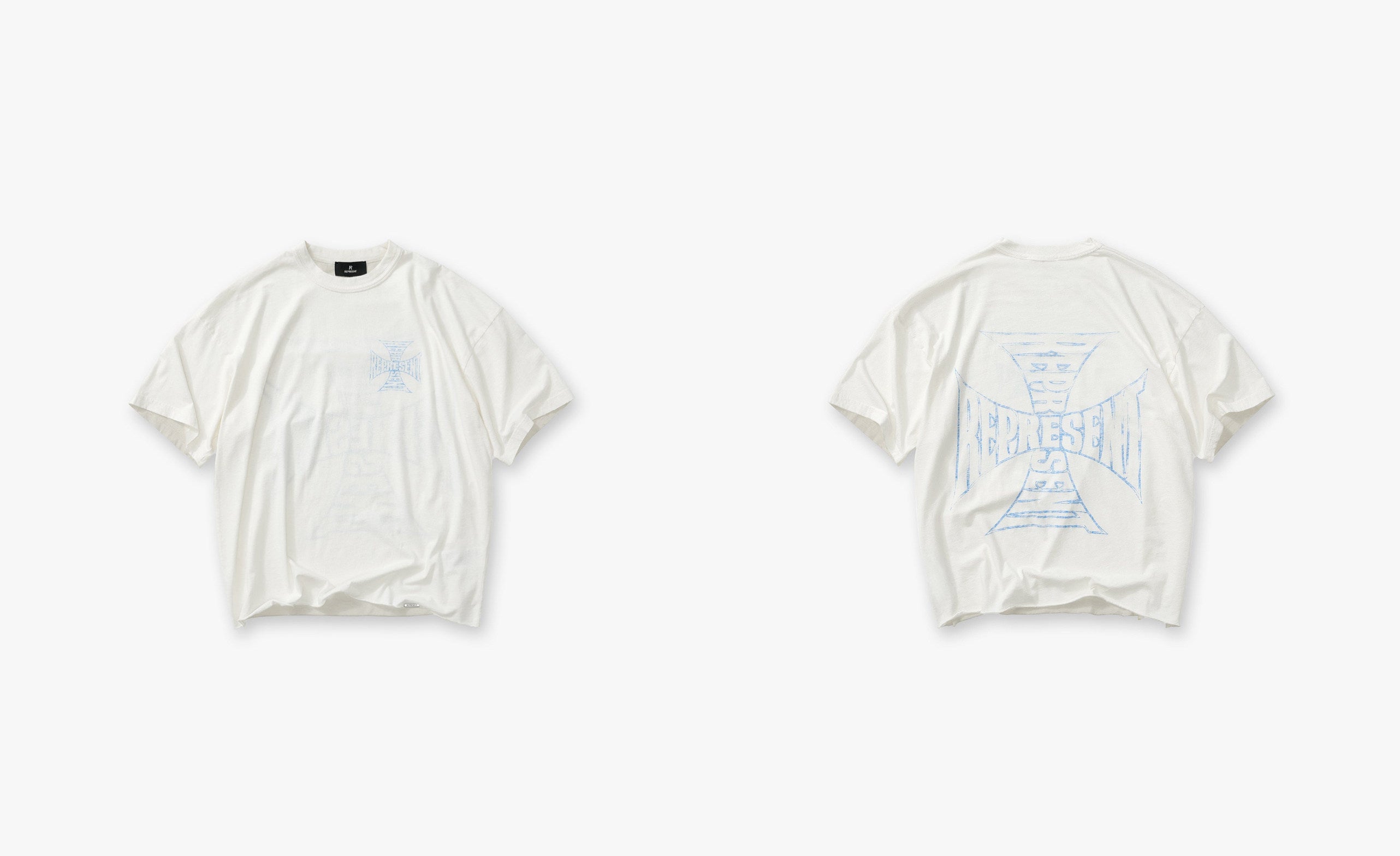 Represent Vintage Cross Logo Front & Back Print Oversized T-Shirt 2 Colors