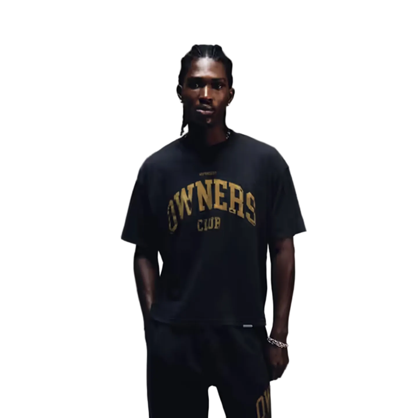 Represent Buster Owners Club Vintage Spray Print Boxy Short Wide Fit T-Shirt Men Washed Retro American College Oversized Heavy Cotton Streetwear Tee