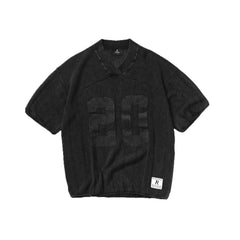 Represent Mesh Knit Number 20 V-Neck Short Sleeve Jersey Black