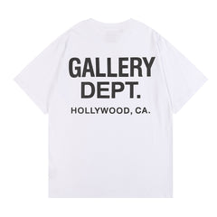 Gallery Dept Front Back Printed Classic Logo Casual Cotton T-Shirt