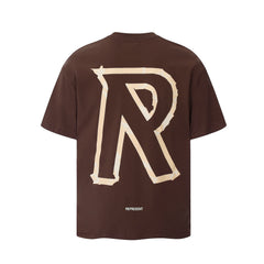 Represent Tape Style R Graphic Dual‑Side Print Boxy Fit Short‑Sleeve Top Men Women Vintage Street T‑Shirt