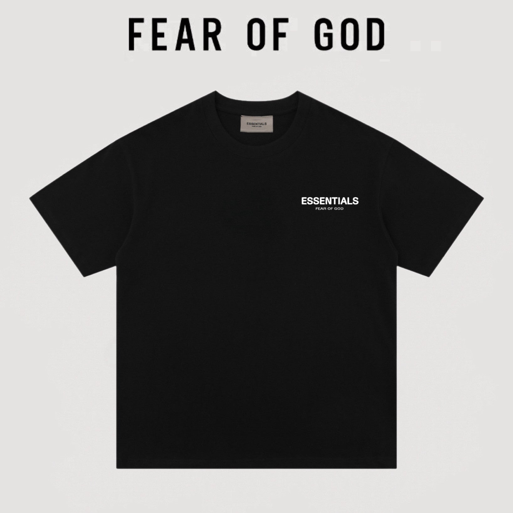 Essentials Minimal Logo Chest Print Oversized Short Sleeve T‑Shirt