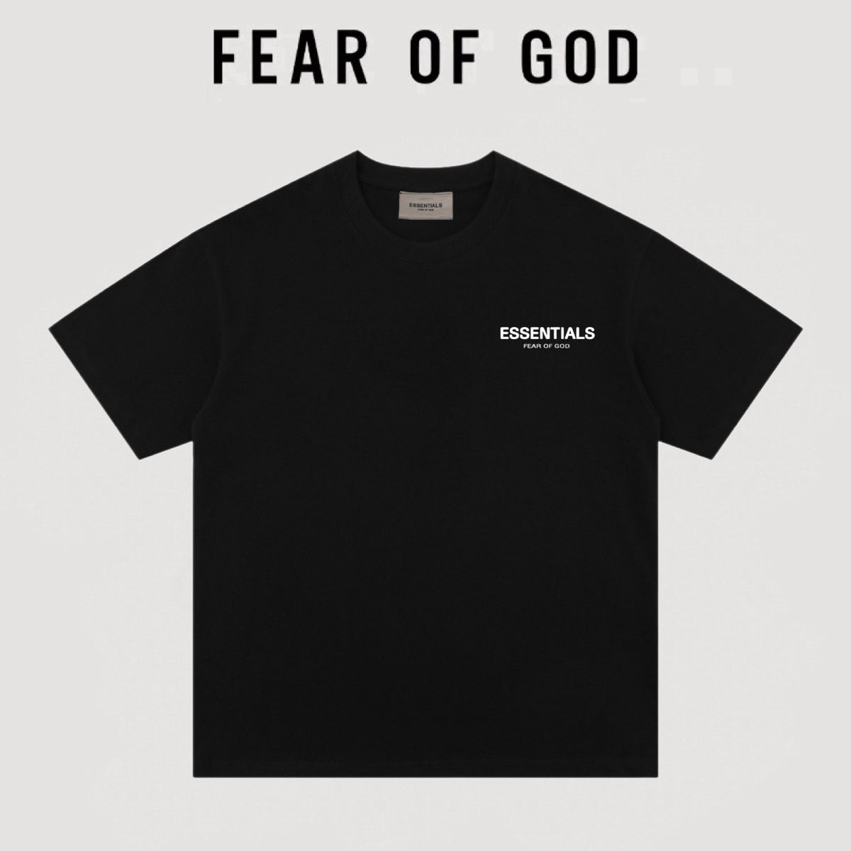 Essentials Minimal Logo Chest Print Oversized Short Sleeve T‑Shirt
