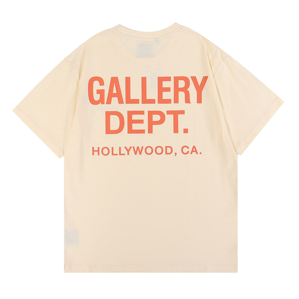 Gallery Dept Front Back Printed Classic Logo Casual Cotton T-Shirt