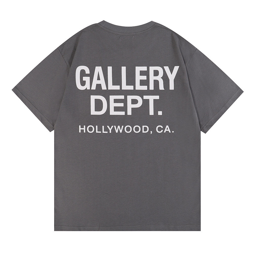 Gallery Dept Front Back Printed Classic Logo Casual Cotton T-Shirt