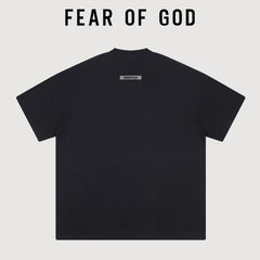 Essentials Minimal Cross Graphic Heavyweight Cotton T‑Shirt Boxy Loose Fit Men Tee
