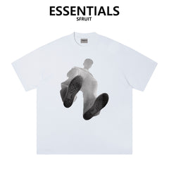 Essentials Silhouette Man Print Boxy Fit Heavy Cotton Streetwear Short Sleeve Tee