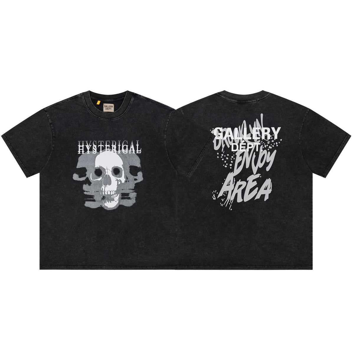 Gallery Dept Hysterical Skull Washed Black Tee