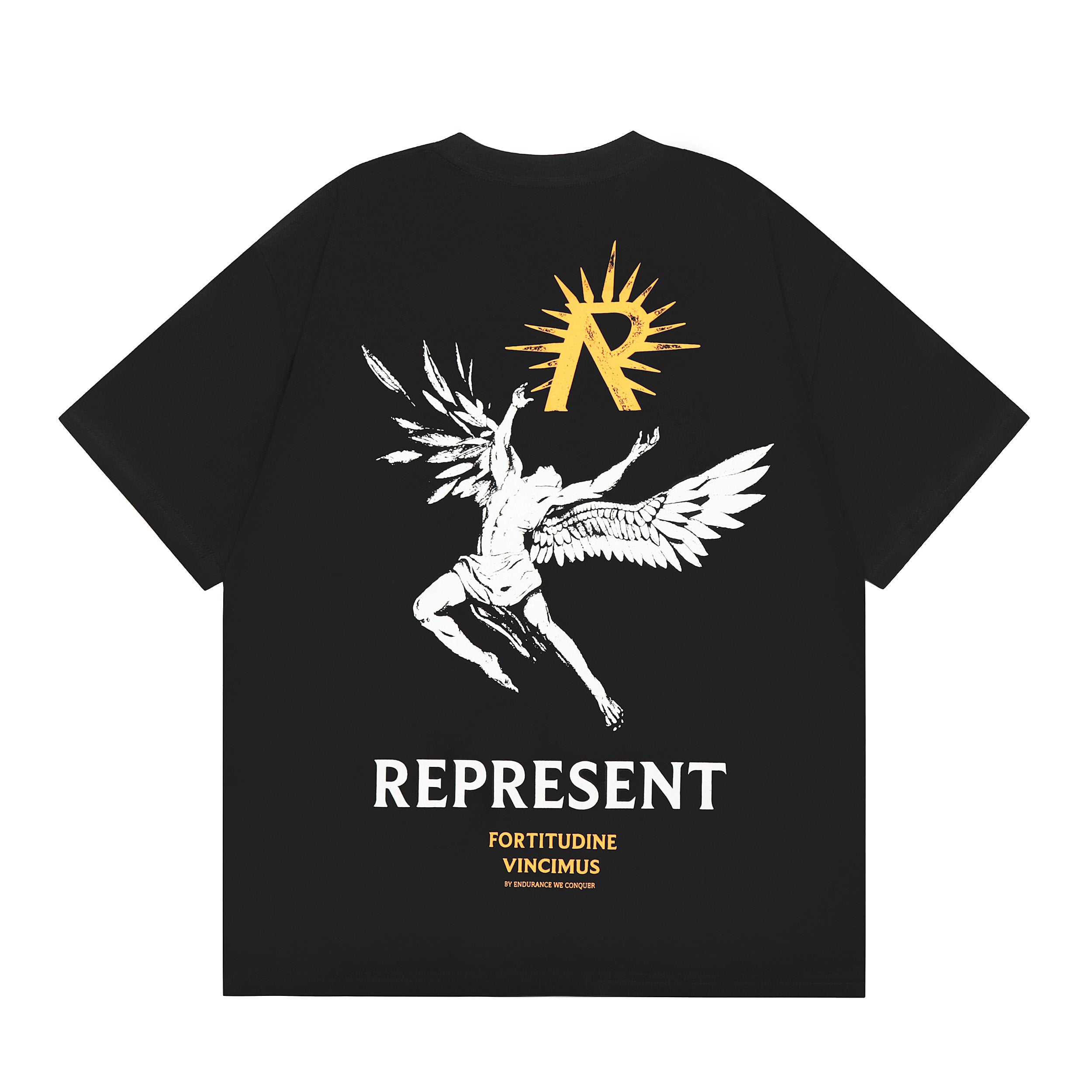 Represent Icarus Winged Angel Dual‑Side Print Boxy Fit Short‑Sleeve Top Men Women Vintage Street T‑Shirt