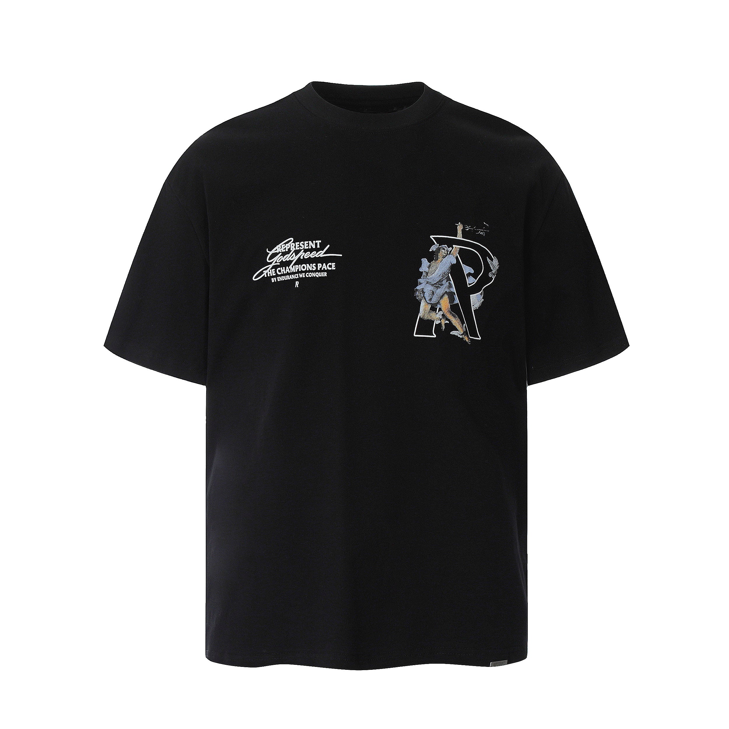 Represent Godspeed Angel Figure Graphic Oversized Heavyweight Cotton Unisex T‑Shirt