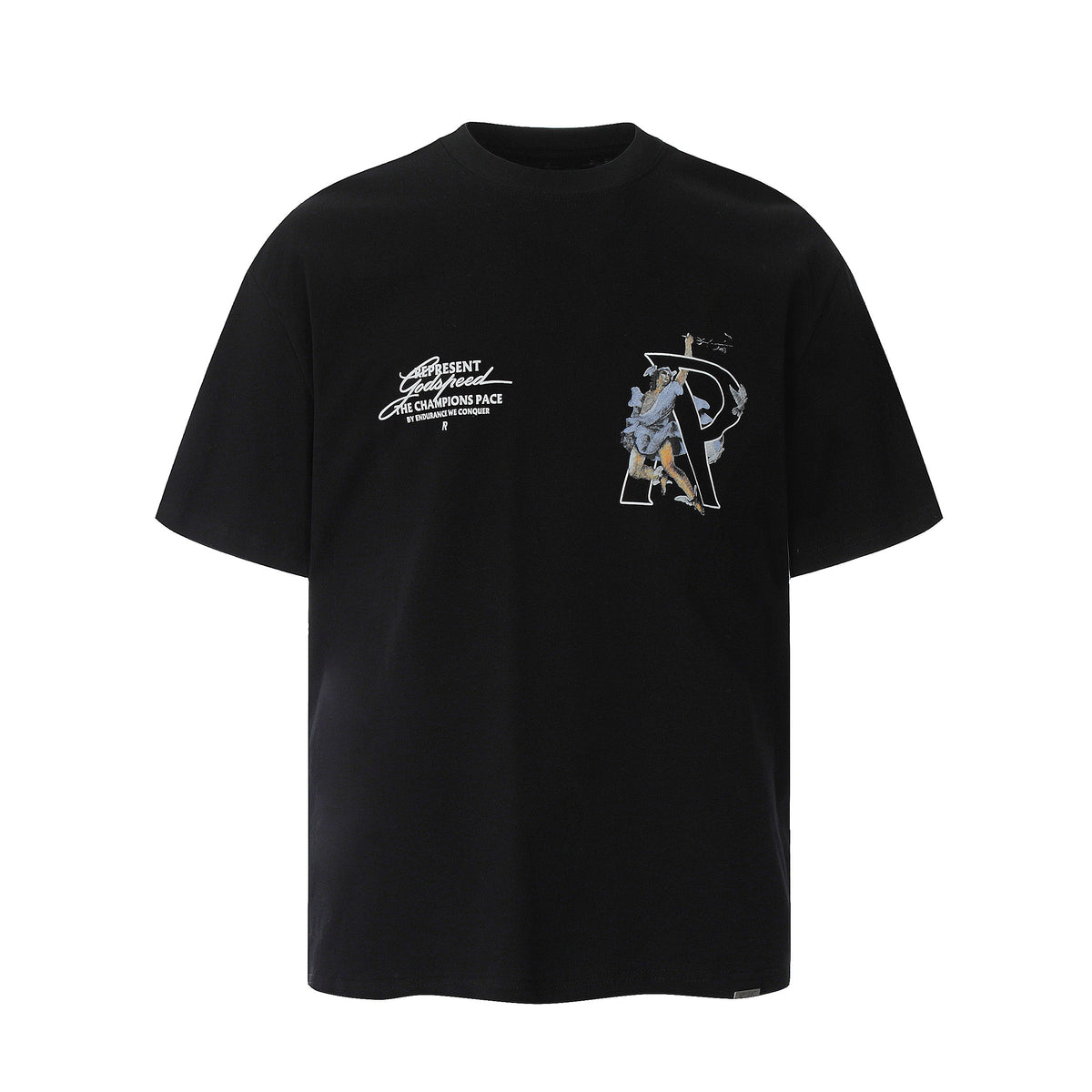 Represent Godspeed Angel Figure Graphic Oversized Heavyweight Cotton Unisex T‑Shirt