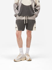 Represent Buster x Belstaff Collab Color Block Printed French Terry Sweat Shorts Vintage Streetwear Knee-Length Sports Shorts for Men Summer