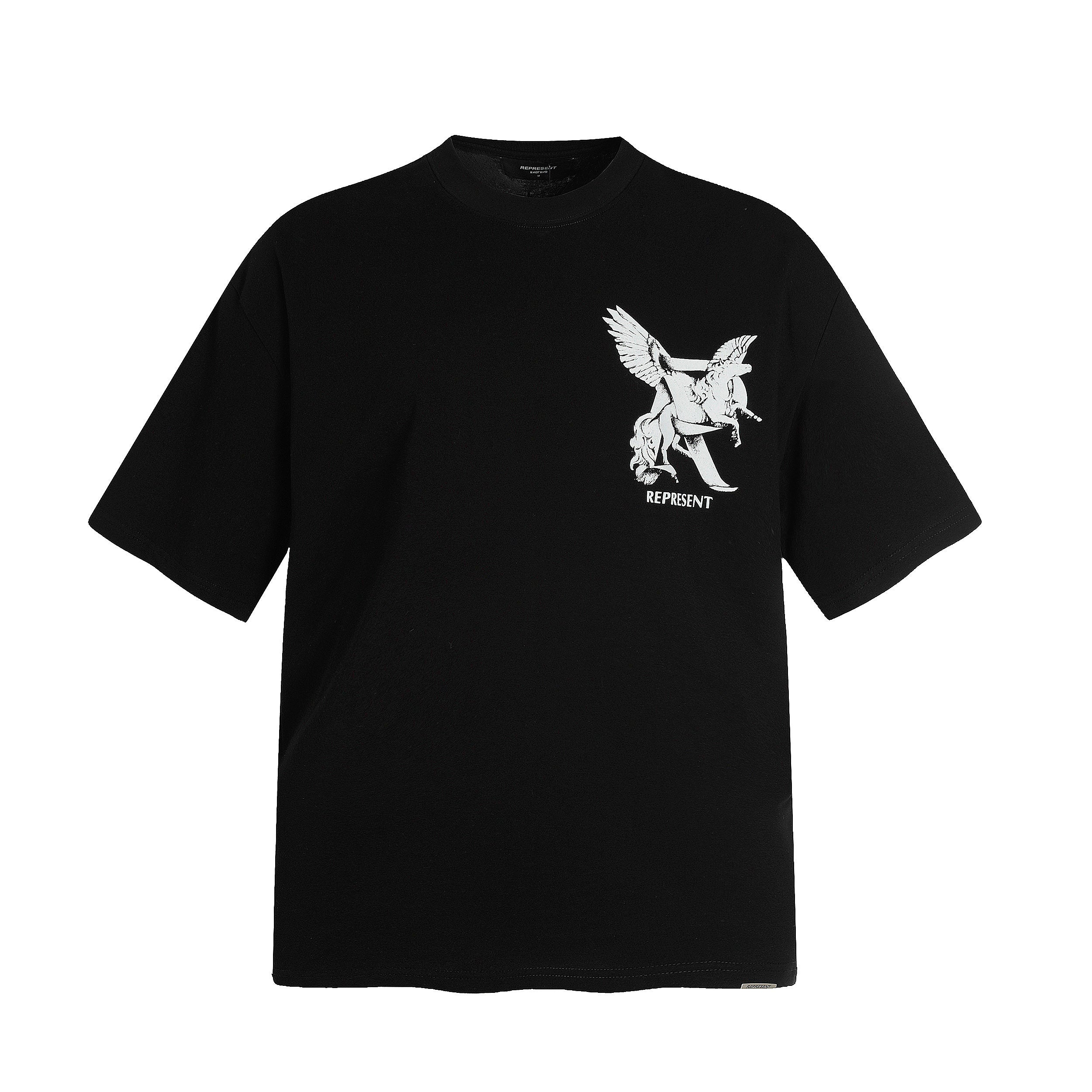 Represent Elegance In Motion Vintage Sketch Pegasus Graphic Front & Back Loose Fit Short Sleeve Tee