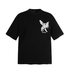 Represent Elegance In Motion Vintage Sketch Pegasus Graphic Front & Back Loose Fit Short Sleeve Tee