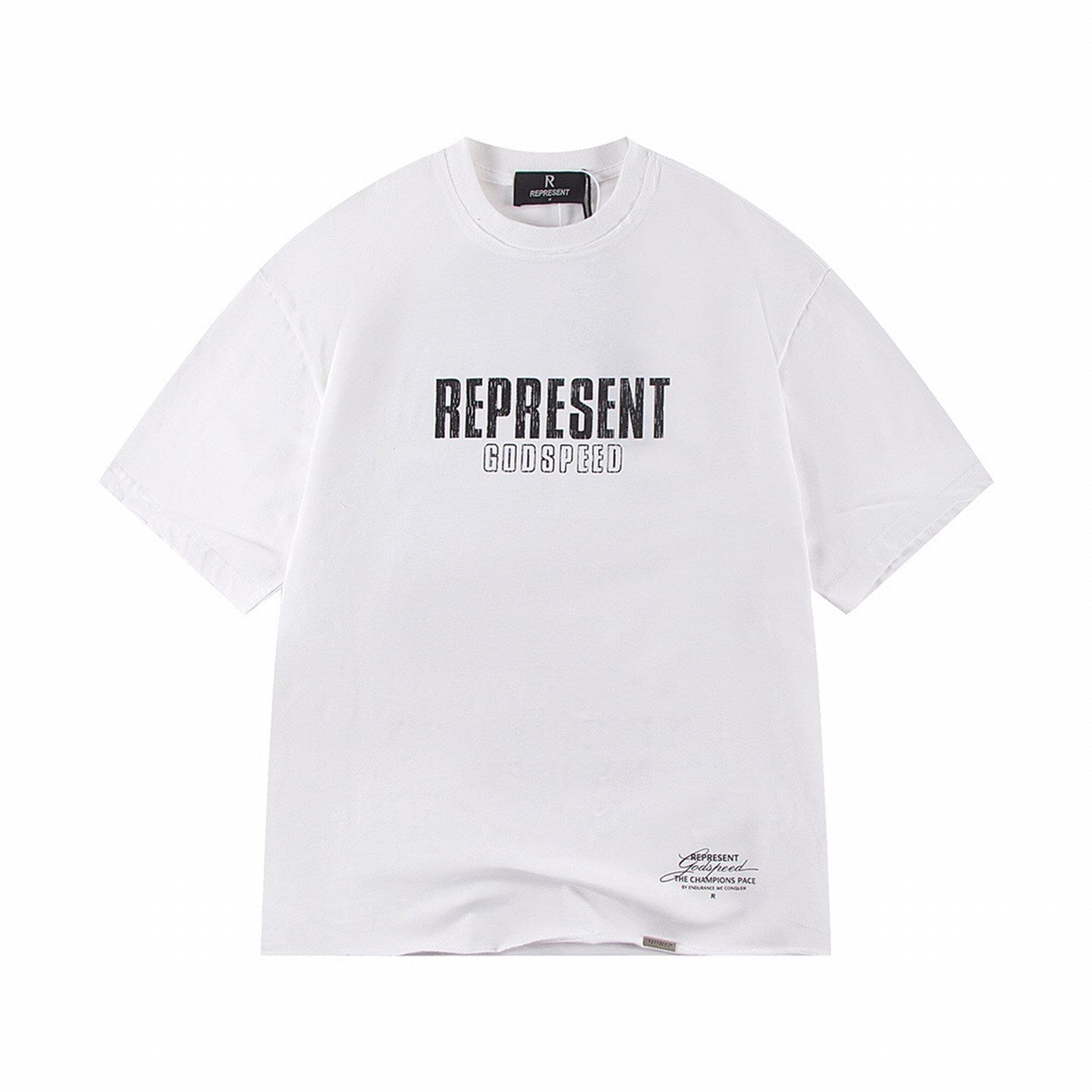 Represent Retro Sketch Angel Graphic Letter Logo Washed Streetwear Short Sleeve Tee