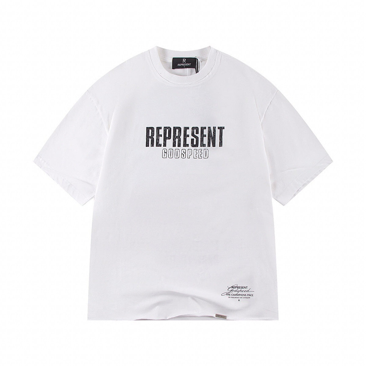 Represent Retro Sketch Angel Graphic Letter Logo Washed Streetwear Short Sleeve Tee
