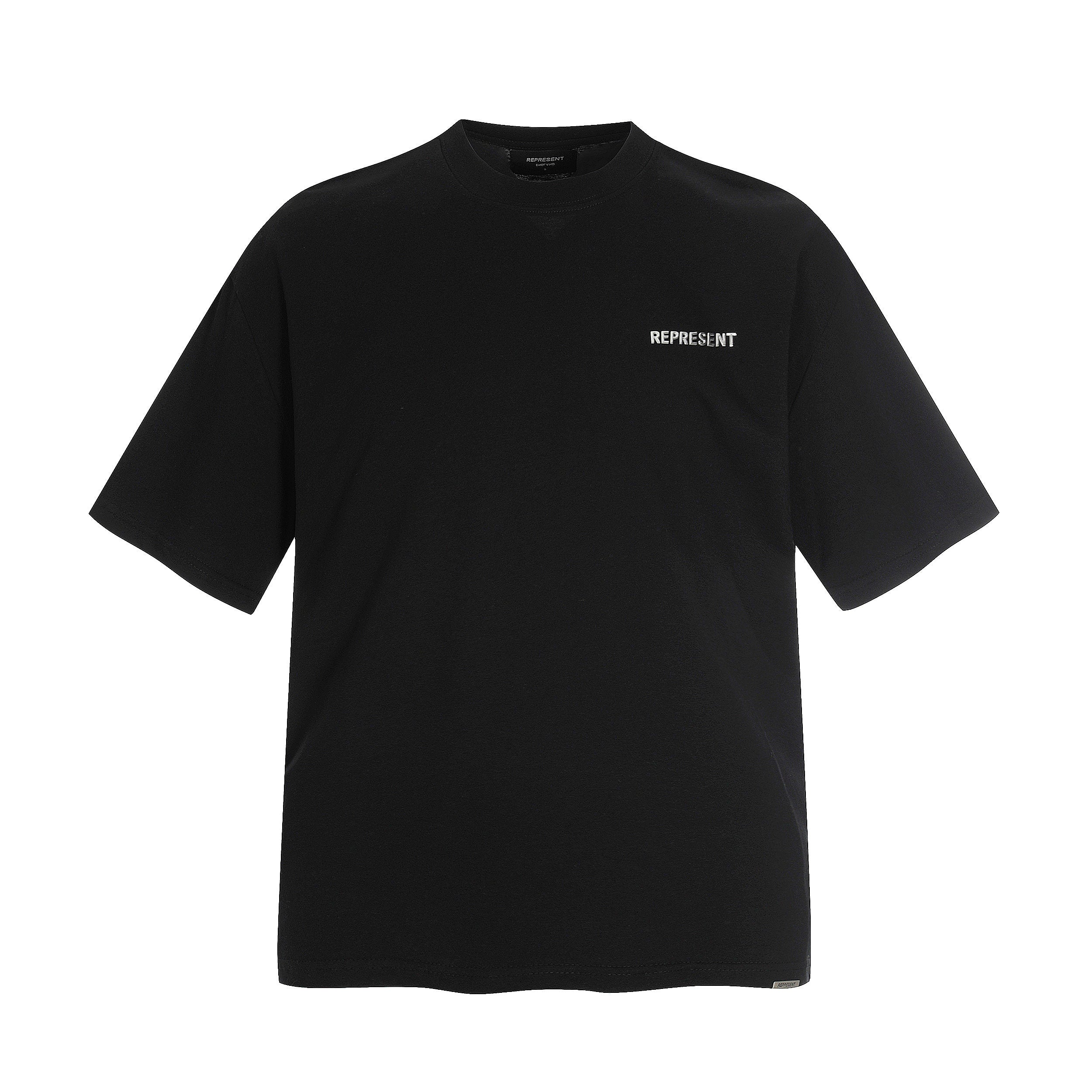Represent Minimal Small Chest Letter Logo Boxy Fit Loose Short‑Sleeve Top Men Women Basic Street T‑Shirt