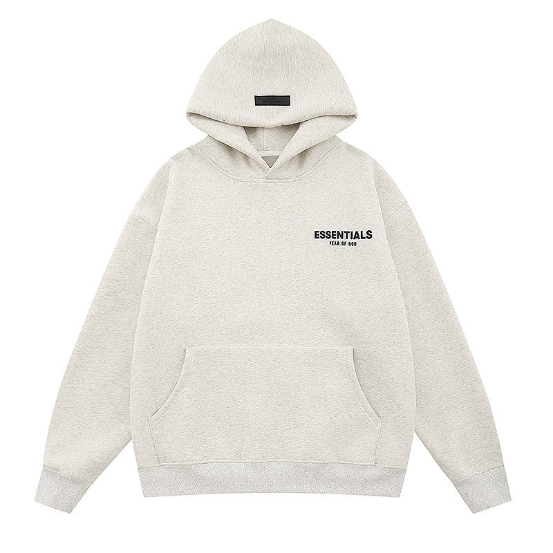 Essentials Minimal Chest Logo Print Oversized Pullover Hoodie