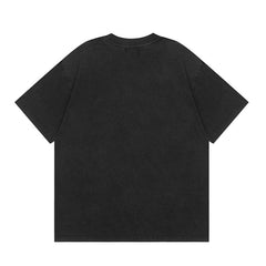 Represent Born To Roar Tiger Portrait Print Heavy Weight Washed Black Crew Neck T-shirt Loose Fit Casual Top