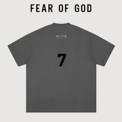 Essentials Back Number 7 Graphic Oversized Boxy Heavyweight Short Sleeve T‑Shirt