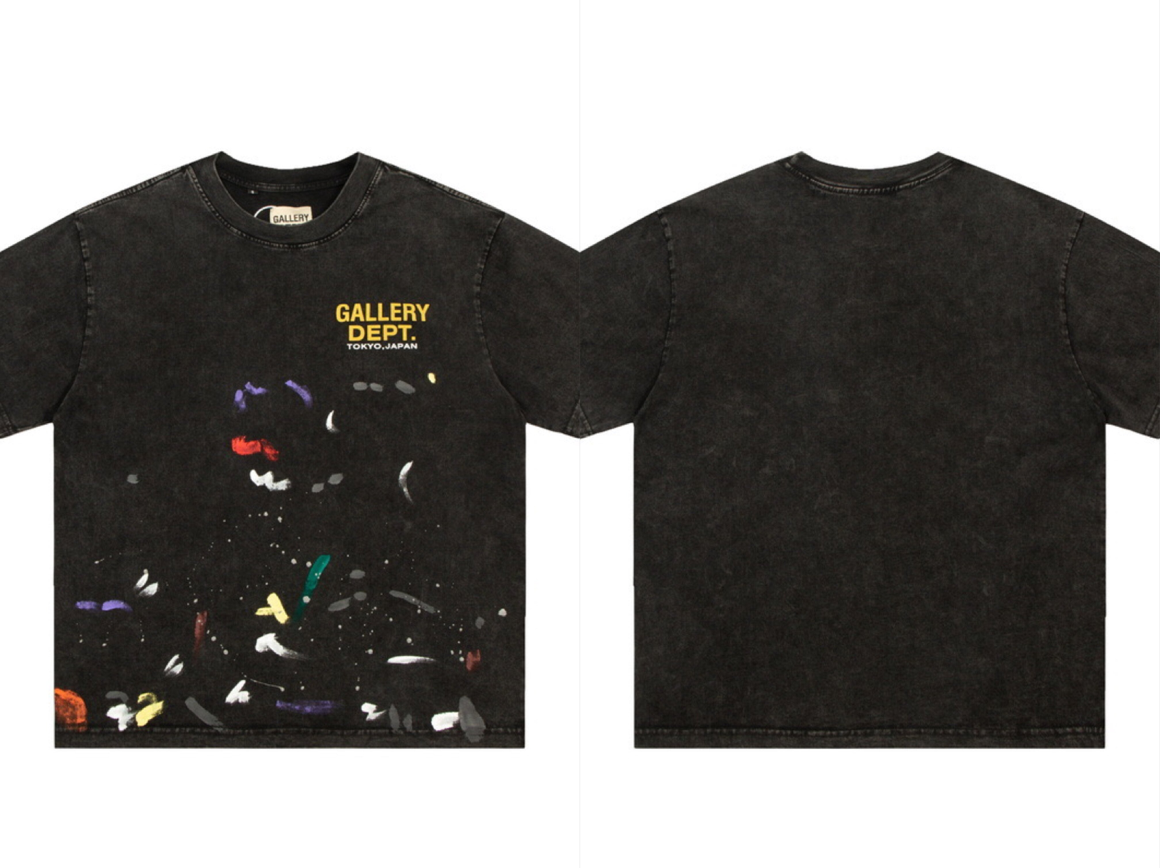 Gallery Dept Washed Brushstroke Front Logo Cotton Tee