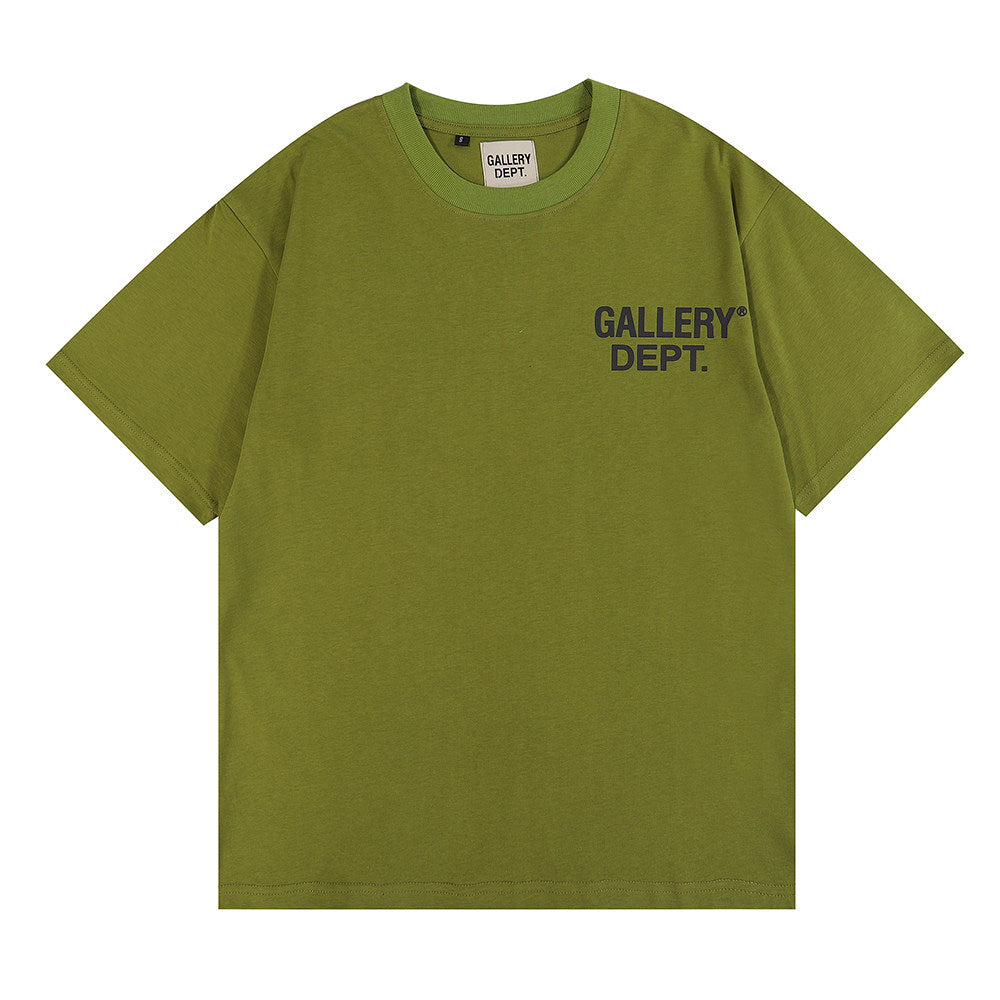 Gallery Dept Front Back Printed Classic Logo Casual Cotton T-Shirt