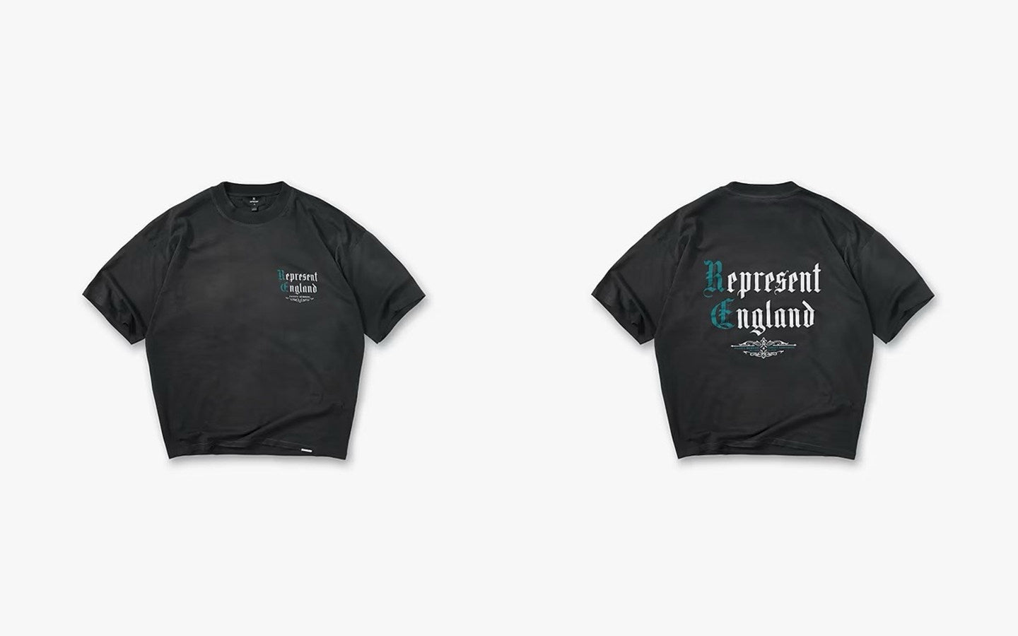 Represent Classic England Script Logo Relaxed Streetwear Tee Black & White