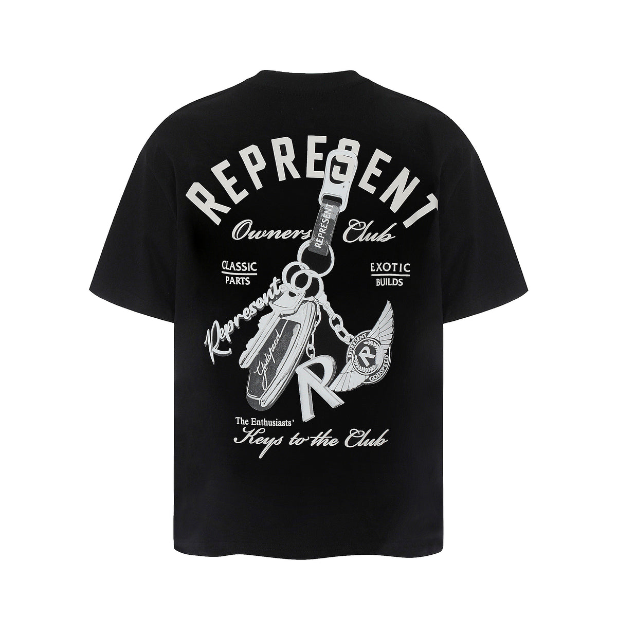 Represent Keys To The Club Dual‑Side Print Boxy Fit Short Sleeve Top Men Women Vintage Street T‑Shirt