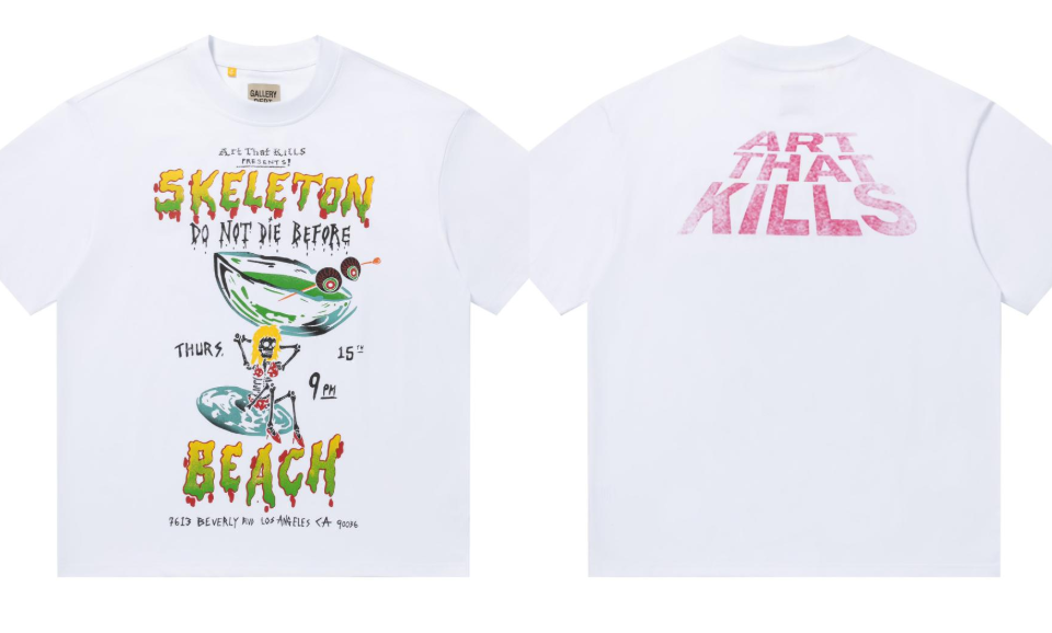 Gallery Dept Skeleton Beach Surf Dual Print Cotton Tee