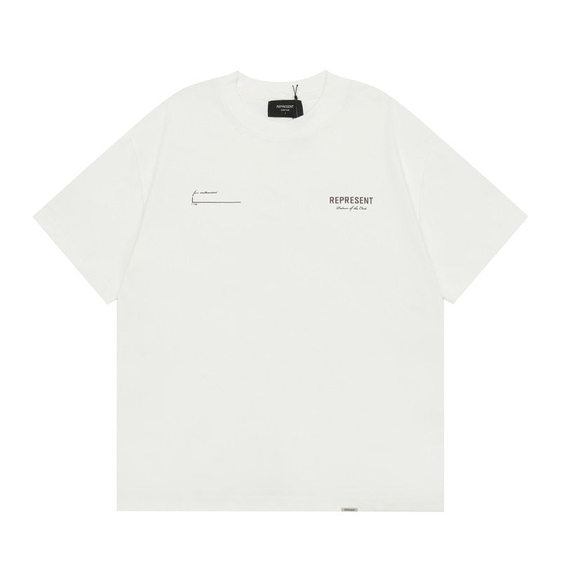 Represent London Address Letter Logo Front Back Print Casual Streetwear Short Sleeve Tee