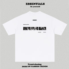 Essentials Front Small Logo Back Eyes Art Print Heavyweight Cotton Boxy Streetwear Tee